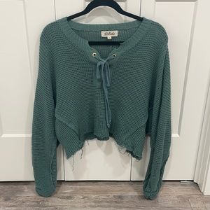 Listicle Grunge Cropped Sweater